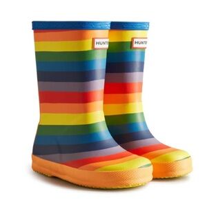 BNIB Hunter Original Kids First Rainbow Waterproof Multicolor rain boots size 6